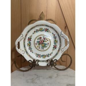 Vintage Coalport England Ming Rose Bone China Handled Bon Bon Dish